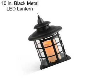 10 in. Black Metal LED Lantern