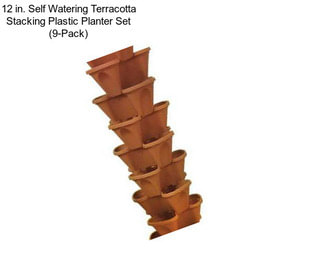 12 in. Self Watering Terracotta Stacking Plastic Planter Set (9-Pack)