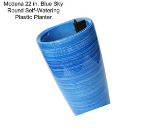 Modena 22 in. Blue Sky Round Self-Watering Plastic Planter