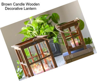 Brown Candle Wooden Decorative Lantern