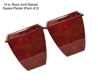 14 in. Resin Acid Stained Square Planter (Pack of 2)