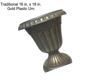 Traditional 16 in. x 18 in. Gold Plastic Urn