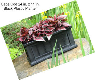 Cape Cod 24 in. x 11 in. Black Plastic Planter