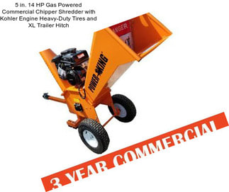 5 in. 14 HP Gas Powered Commercial Chipper Shredder with Kohler Engine Heavy-Duty Tires and XL Trailer Hitch