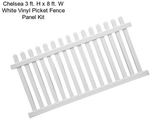 Chelsea 3 ft. H x 8 ft. W White Vinyl Picket Fence Panel Kit