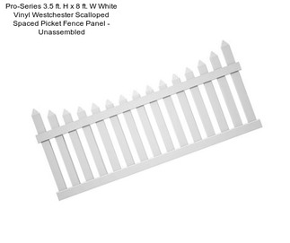 Pro-Series 3.5 ft. H x 8 ft. W White Vinyl Westchester Scalloped Spaced Picket Fence Panel - Unassembled