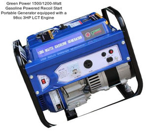 Green Power 1500/1200-Watt Gasoline Powered Recoil Start Portable Generator equipped with a 98cc 3HP LCT Engine