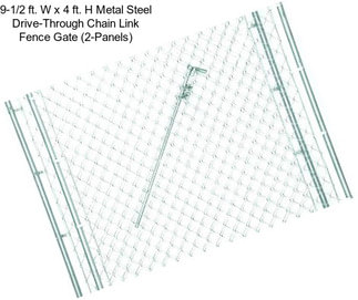 9-1/2 ft. W x 4 ft. H Metal Steel Drive-Through Chain Link Fence Gate (2-Panels)