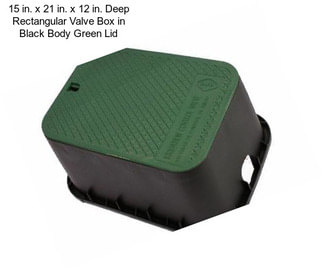 15 in. x 21 in. x 12 in. Deep Rectangular Valve Box in Black Body Green Lid