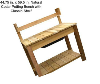 44.75 in. x 59.5 in. Natural Cedar Potting Bench with Classic Shelf