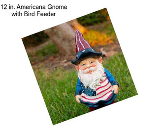 12 in. Americana Gnome with Bird Feeder