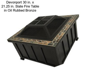 Devonport 30 in. x 21.25 in. Slate Fire Table in Oil Rubbed Bronze