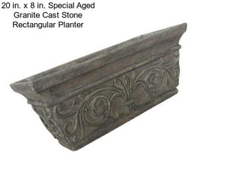 20 in. x 8 in. Special Aged Granite Cast Stone Rectangular Planter