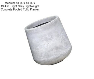 Medium 13 in. x 13 in. x 13.4 in. Light Gray Lightweight Concrete Footed Tulip Planter