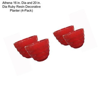 Athena 16 in. Dia and 20 in. Dia Ruby Resin Decorative Planter (4-Pack)