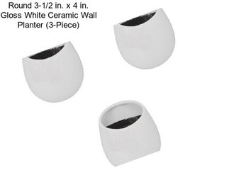 Round 3-1/2 in. x 4 in. Gloss White Ceramic Wall Planter (3-Piece)