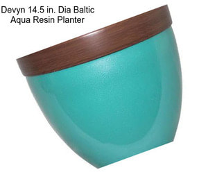 Devyn 14.5 in. Dia Baltic Aqua Resin Planter