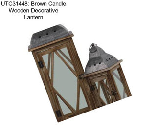 UTC31448: Brown Candle Wooden Decorative Lantern