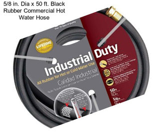 5/8 in. Dia x 50 ft. Black Rubber Commercial Hot Water Hose