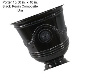 Porter 15.50 in. x 18 in. Black Resin Composite Urn