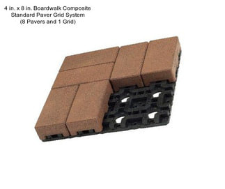 4 in. x 8 in. Boardwalk Composite Standard Paver Grid System (8 Pavers and 1 Grid)