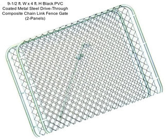 9-1/2 ft. W x 4 ft. H Black PVC Coated Metal Steel Drive-Through Composite Chain Link Fence Gate (2-Panels)