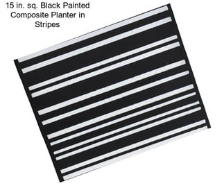 15 in. sq. Black Painted Composite Planter in Stripes