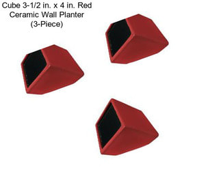 Cube 3-1/2 in. x 4 in. Red Ceramic Wall Planter (3-Piece)