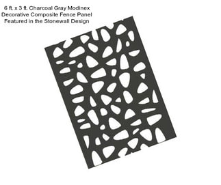 6 ft. x 3 ft. Charcoal Gray Modinex Decorative Composite Fence Panel Featured in the Stonewall Design