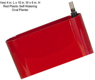 Vesi 4 in. L x 10 in. W x 6 in. H Red Plastic Self-Watering Oval Planter