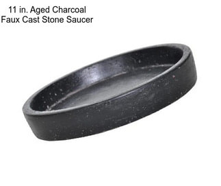 11 in. Aged Charcoal Faux Cast Stone Saucer