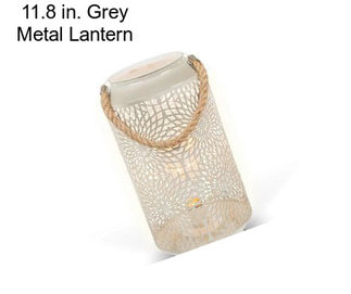 11.8 in. Grey Metal Lantern