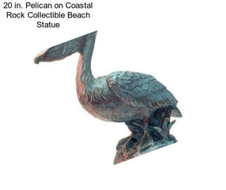 20 in. Pelican on Coastal Rock Collectible Beach Statue