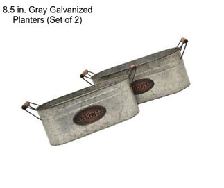 8.5 in. Gray Galvanized Planters (Set of 2)