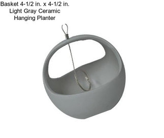 Basket 4-1/2 in. x 4-1/2 in. Light Gray Ceramic Hanging Planter