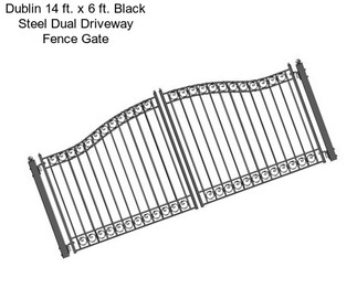 Dublin 14 ft. x 6 ft. Black Steel Dual Driveway Fence Gate