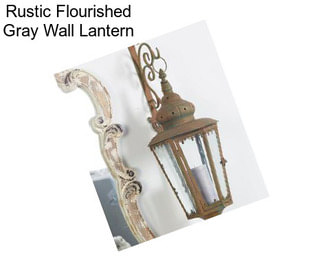 Rustic Flourished Gray Wall Lantern