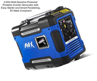 2,000-Watt Gasoline Powered Portable Inverter Generator with Easy Starter and Smart Paralleling, 50 State Compliant