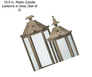 10.5 in. Robin Candle Lanterns in Grey (Set of 2)