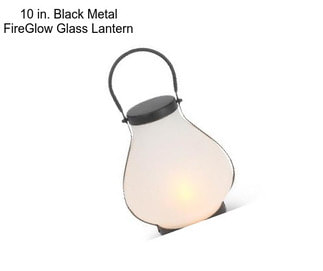 10 in. Black Metal FireGlow Glass Lantern