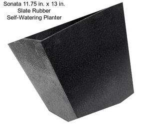 Sonata 11.75 in. x 13 in. Slate Rubber Self-Watering Planter