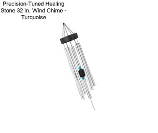 Precision-Tuned Healing Stone 32 in. Wind Chime - Turquoise