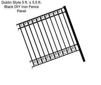 Dublin Style 5 ft. x 5.5 ft. Black DIY Iron Fence Panel