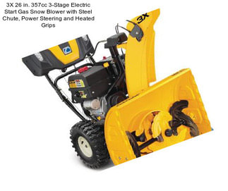 3X 26 in. 357cc 3-Stage Electric Start Gas Snow Blower with Steel Chute, Power Steering and Heated Grips