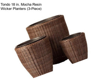 Tondo 18 in. Mocha Resin Wicker Planters (3-Piece)