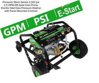 Pressure Storm Series 3,300 psi 2.5 GPM AR Axial Cam Pump Electric Start Gas Pressure Washer with Panel Mounted Controls