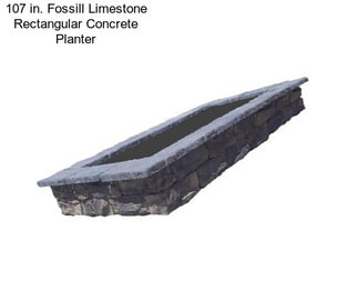 107 in. Fossill Limestone Rectangular Concrete Planter