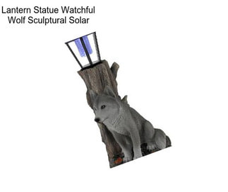 Lantern Statue Watchful Wolf Sculptural Solar
