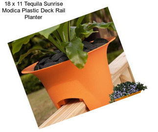 18 x 11 Tequila Sunrise Modica Plastic Deck Rail Planter