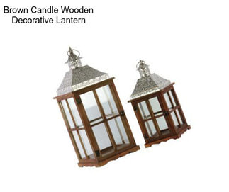 Brown Candle Wooden Decorative Lantern